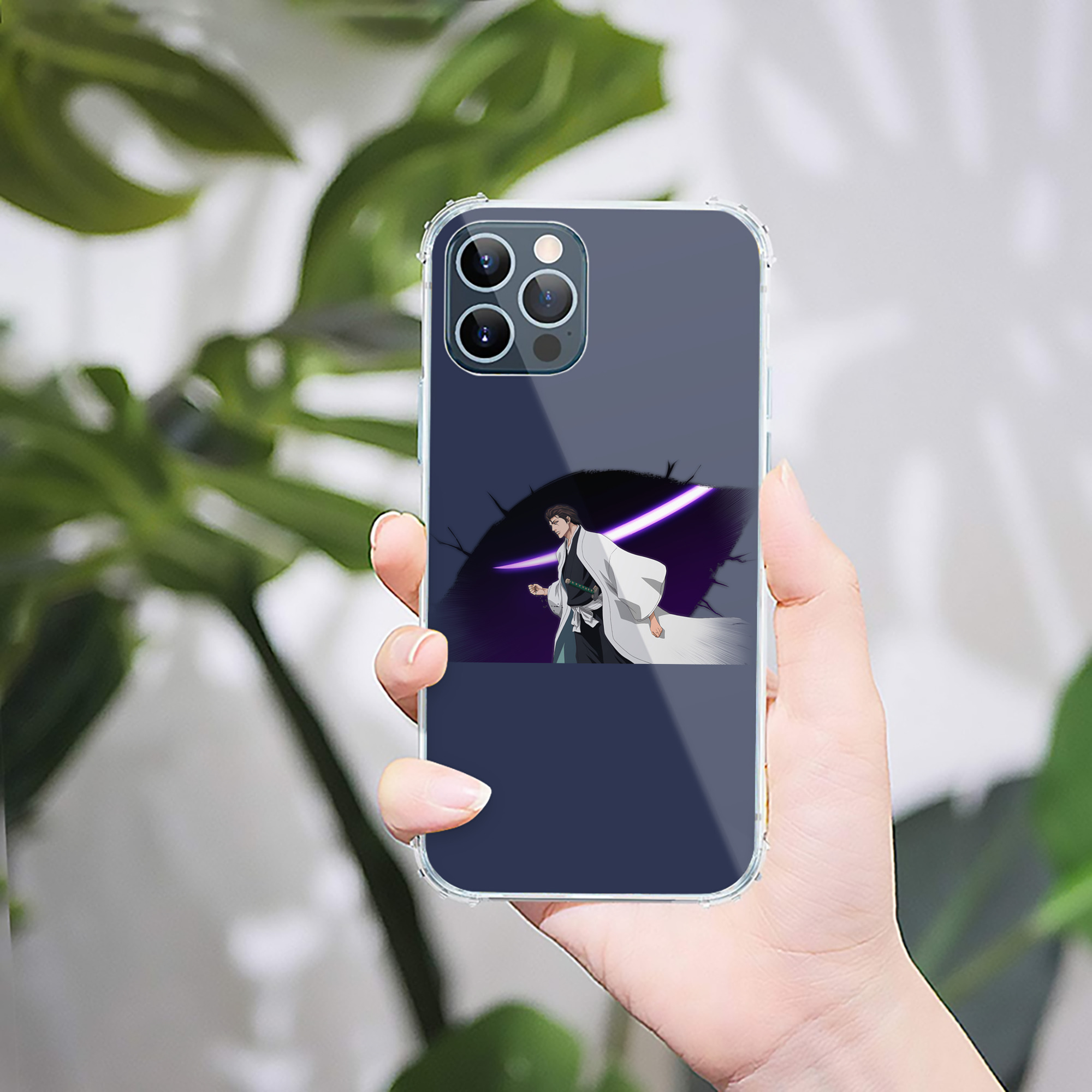 （画像用） ブリーチ 藍染 惣右介（あいぜん そうすけ） BLEACH Aizen Sousuke 【iPhone 12シリーズ対応】透明スマホケース（クリアソフトケース）